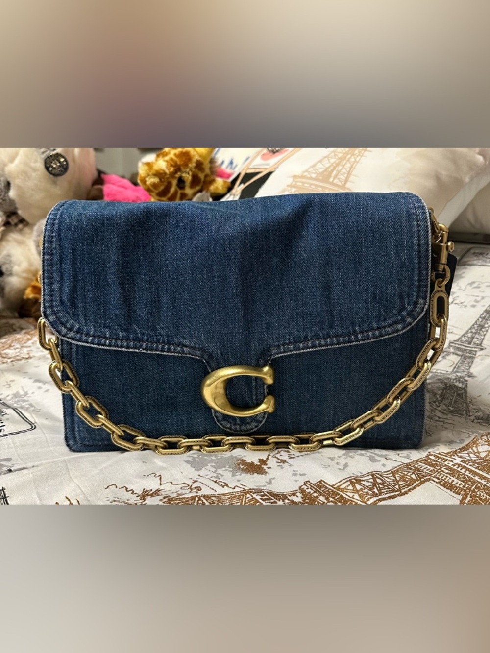 Coach Chain Tabby Shoulder Bag 30 in Denim - Picture 3 of 14